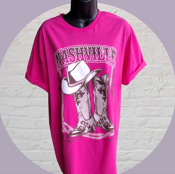NWOT Rebellious One Pink Nashville Boots Top Sz Large - Picture 4 of 6
